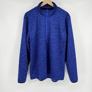 Under Armour ColdGear 1/4 Zip Pullover Blue XL Loose Fit Fleece